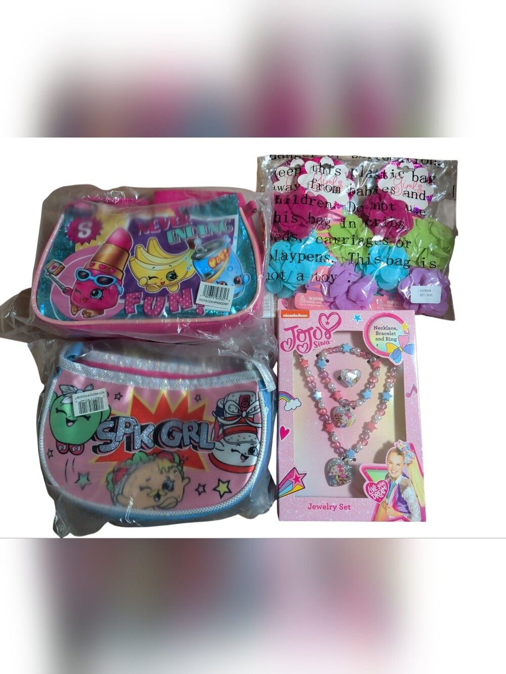 New Girls Bundle 2 Bags 1 Jewelry Set 3 Hair Clips